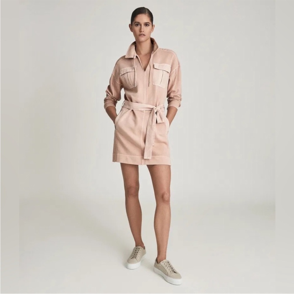 REISS Lila Bush‎ Twin Pocket Belted Jersey Dress Size XS